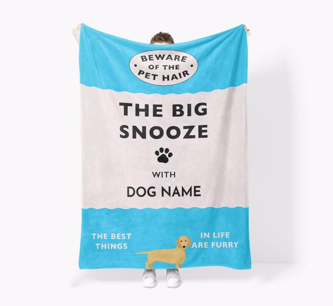 'The Big Snooze' - Personalized Sherpa Fleece Blanket with {breedFullName} Yappicon